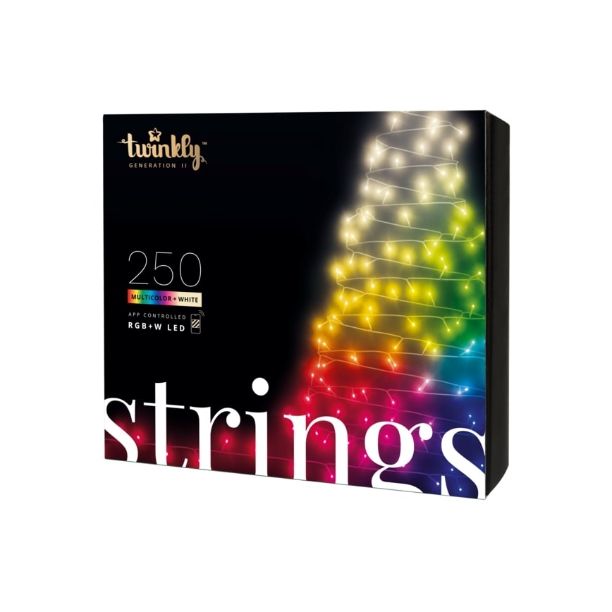 Twinkly - LED RGBW Ljusreglerad utomhus Julkedja STRINGS 250xLED 23,5m IP44 Wi-Fi