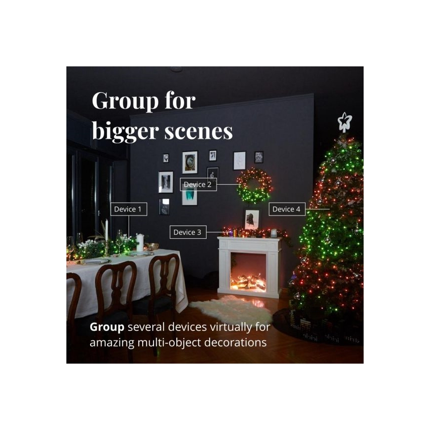 Twinkly - LED RGBW Ljusreglerad utomhus Julkedja STRINGS 250xLED 23,5m IP44 Wi-Fi
