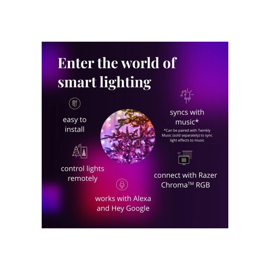 Twinkly - LED RGBW Ljusreglerad utomhus Julkedja STRINGS 250xLED 23,5m IP44 Wi-Fi