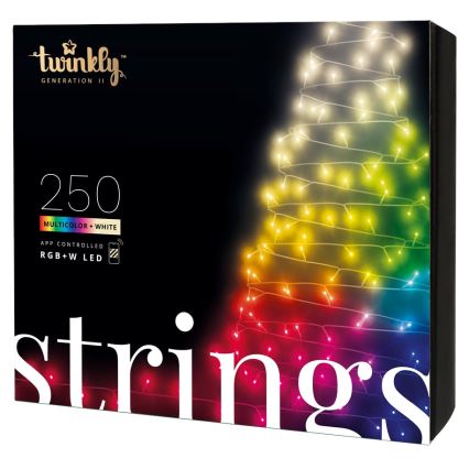 Twinkly - LED RGBW Ljusreglerad utomhus Julkedja STRINGS 250xLED 23,5m IP44 Wi-Fi