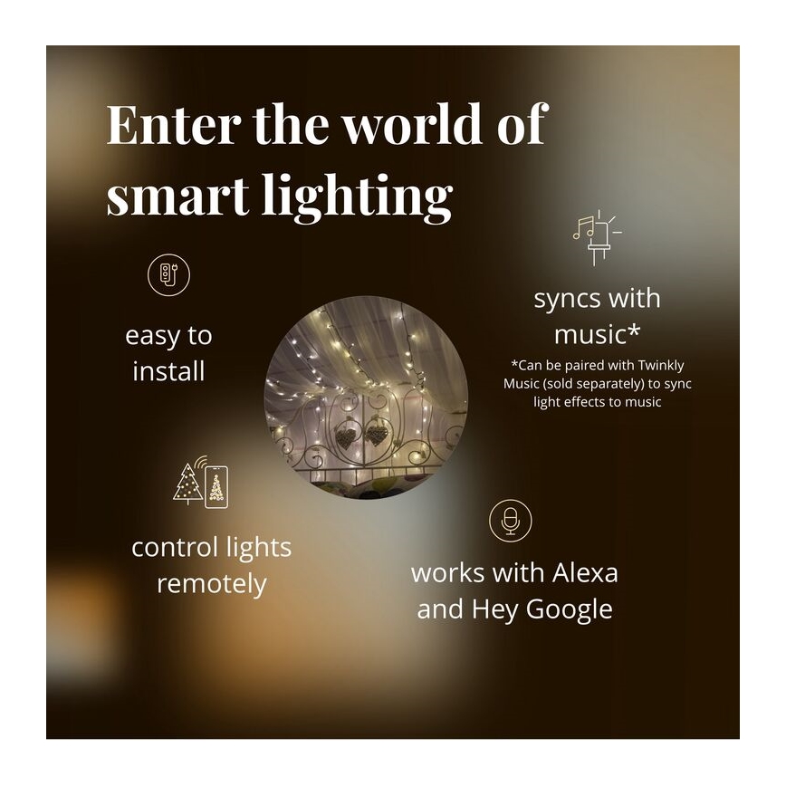 Twinkly - LED Ljusreglerad utomhus Julkedja STRINGS 400xLED 35,5m IP44 Wi-Fi