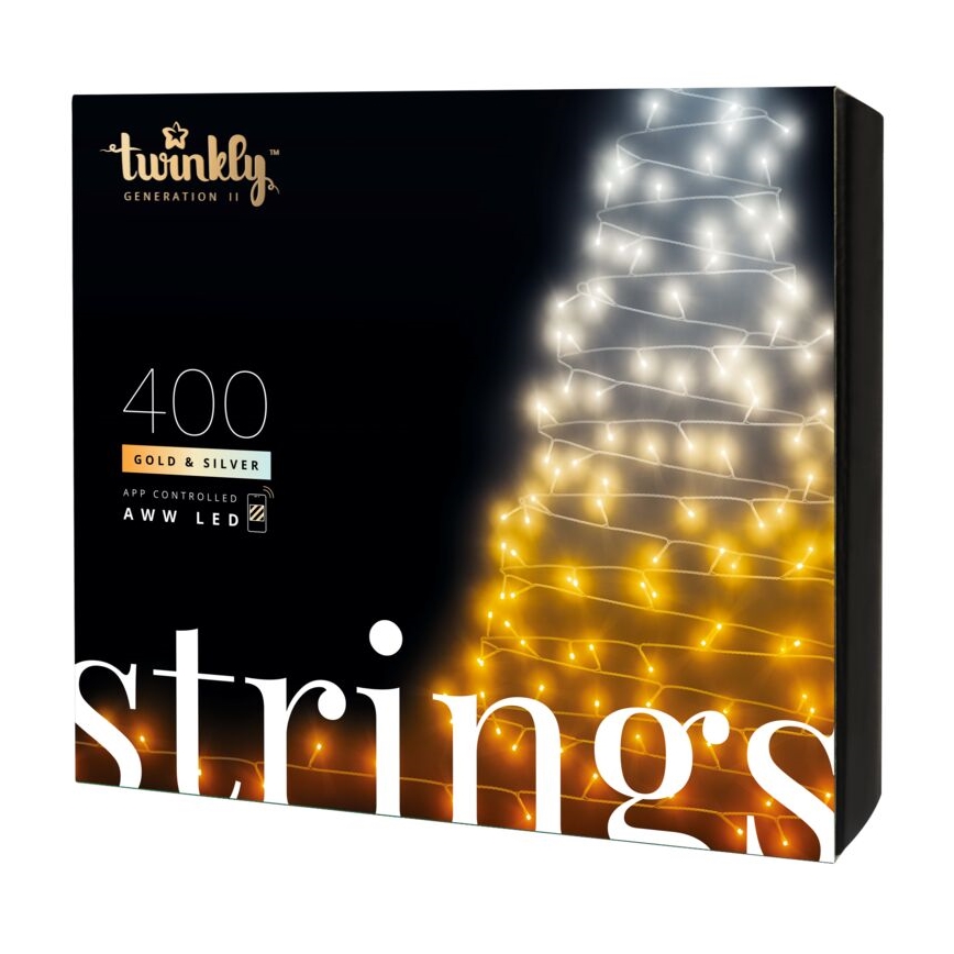Twinkly - LED Ljusreglerad utomhus Julkedja STRINGS 400xLED 35,5m IP44 Wi-Fi