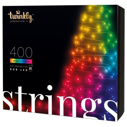 Twinkly - LED RGB Ljusreglerad utomhus Julkedja STRINGS 400xLED 35,5m IP44 Wi-Fi