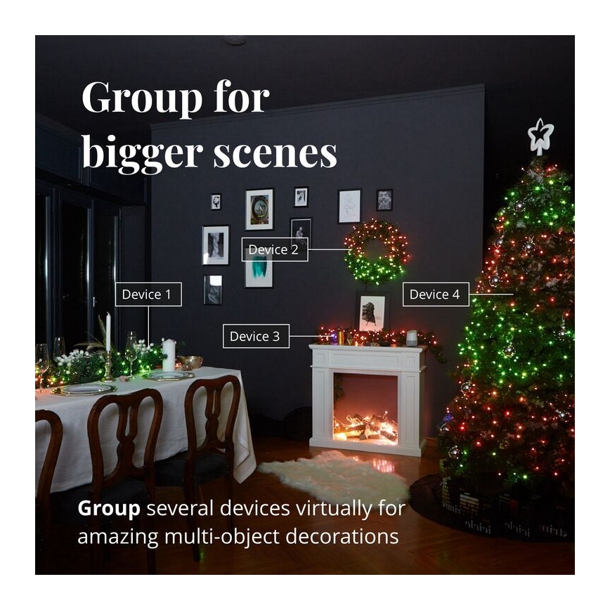 Twinkly - LED RGB Ljusreglerad utomhus Julkedja STRINGS 600xLED 51,5m IP44 Wi-Fi