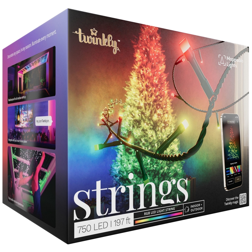 Twinkly - LED RGB Ljusreglerad utomhus Julkedja STRINGS 750xLED 63,5m IP44 Wi-Fi
