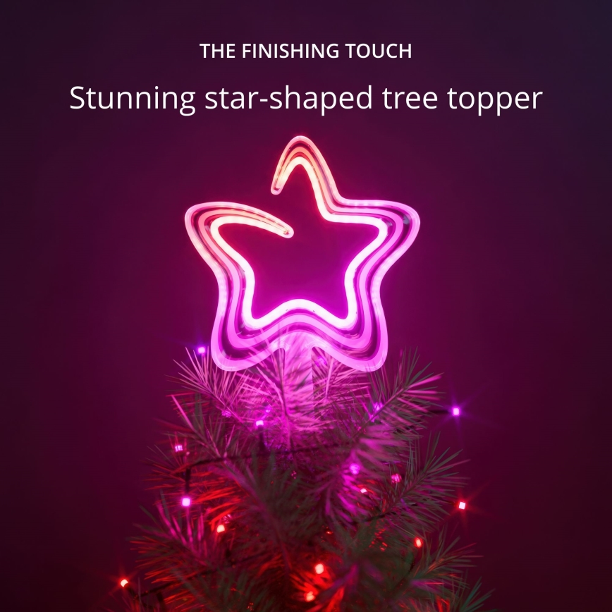 Twinkly - LED RGB Ljusreglerad Jul stjärna TREE TOPPER 76xLED USB Wi-Fi