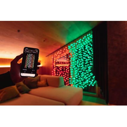 Twinkly - LED RGBW Dimbart utomhus julgardin CURTAIN 210xLED 6,1m IP44 Wi-Fi