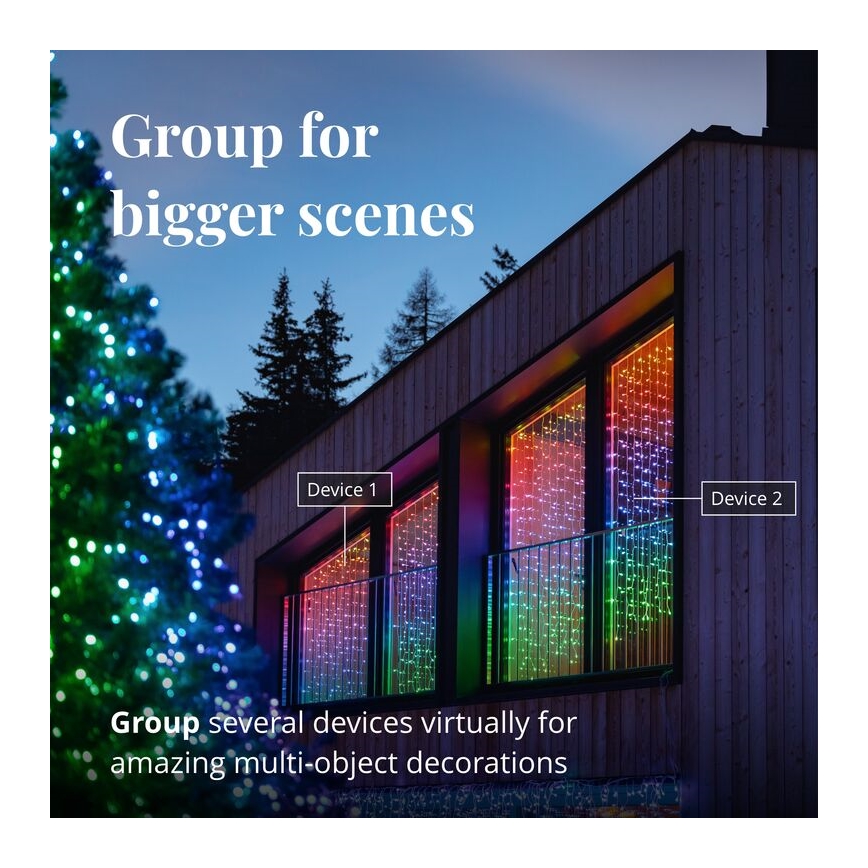Twinkly - LED RGBW Dimbart utomhus julgardin CURTAIN 210xLED 6,1m IP44 Wi-Fi