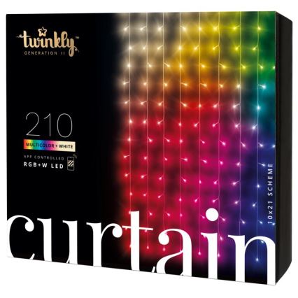 Twinkly - LED RGBW Dimbart utomhus julgardin CURTAIN 210xLED 6,1m IP44 Wi-Fi