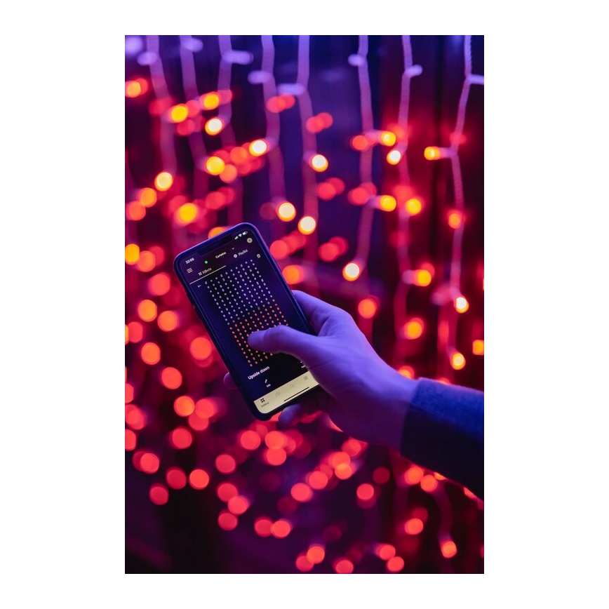 Twinkly - LED RGBW Ljusreglerad utomhus Julgardin CURTAIN 210xLED 6,1m IP44 Wi-Fi