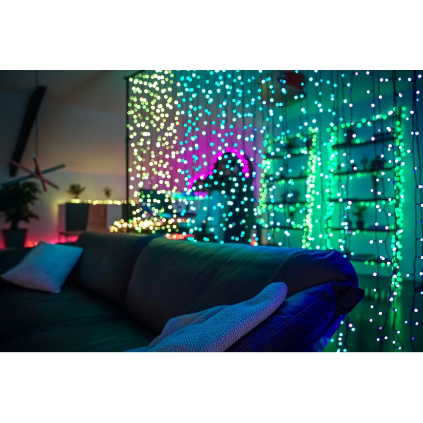 Twinkly - LED RGBW Ljusreglerad utomhus Julgardin CURTAIN 210xLED 6,1m IP44 Wi-Fi