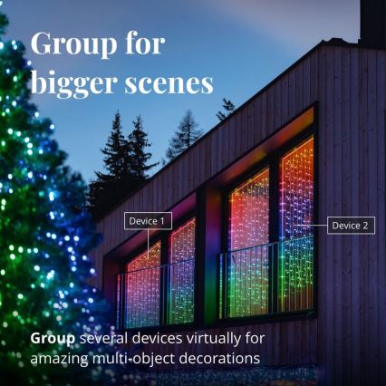 Twinkly - LED RGBW Ljusreglerad utomhus Julgardin CURTAIN 210xLED 6,1m IP44 Wi-Fi