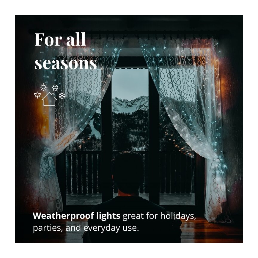 Twinkly - LED RGBW Ljusreglerad utomhus Julgardin CURTAIN 210xLED 6,1m IP44 Wi-Fi