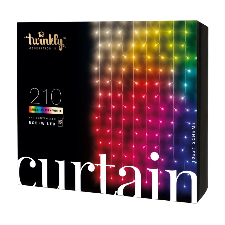 Twinkly - LED RGBW Ljusreglerad utomhus Julgardin CURTAIN 210xLED 6,1m IP44 Wi-Fi