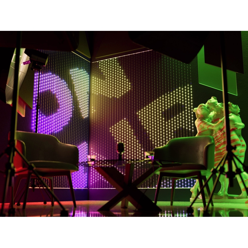 Twinkly - LED RGB Dimbart julgardin MATRIX 480xLED 1x1 m Wi-Fi
