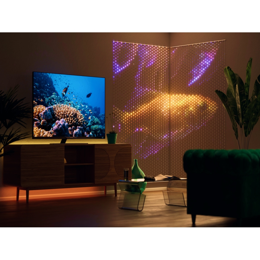 Twinkly - LED RGB Ljusreglerad Julgardin MATRIX 480xLED 1x1 m Wi-Fi