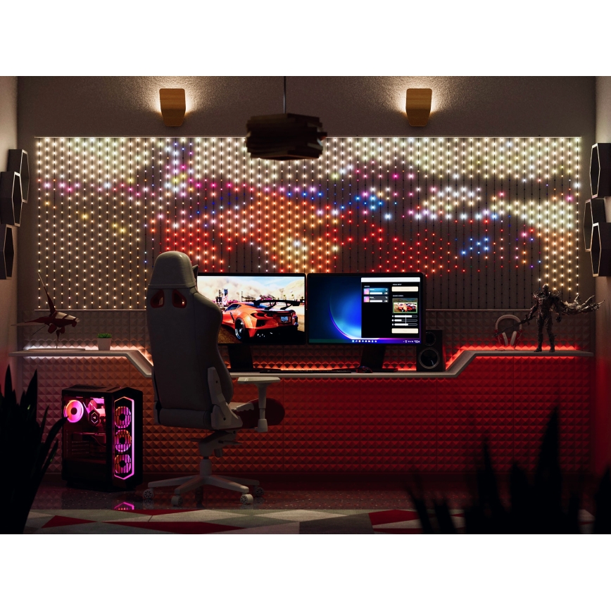 Twinkly - LED RGB Ljusreglerad Julgardin MATRIX 480xLED 1x1 m Wi-Fi