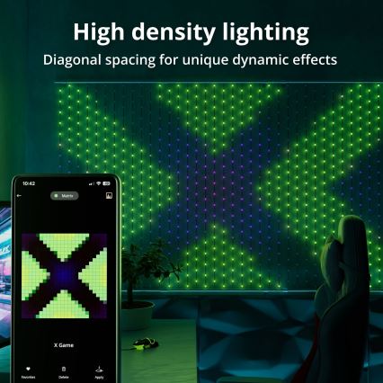 Twinkly - LED RGB Ljusreglerad Julgardin MATRIX 480xLED 1x1 m Wi-Fi