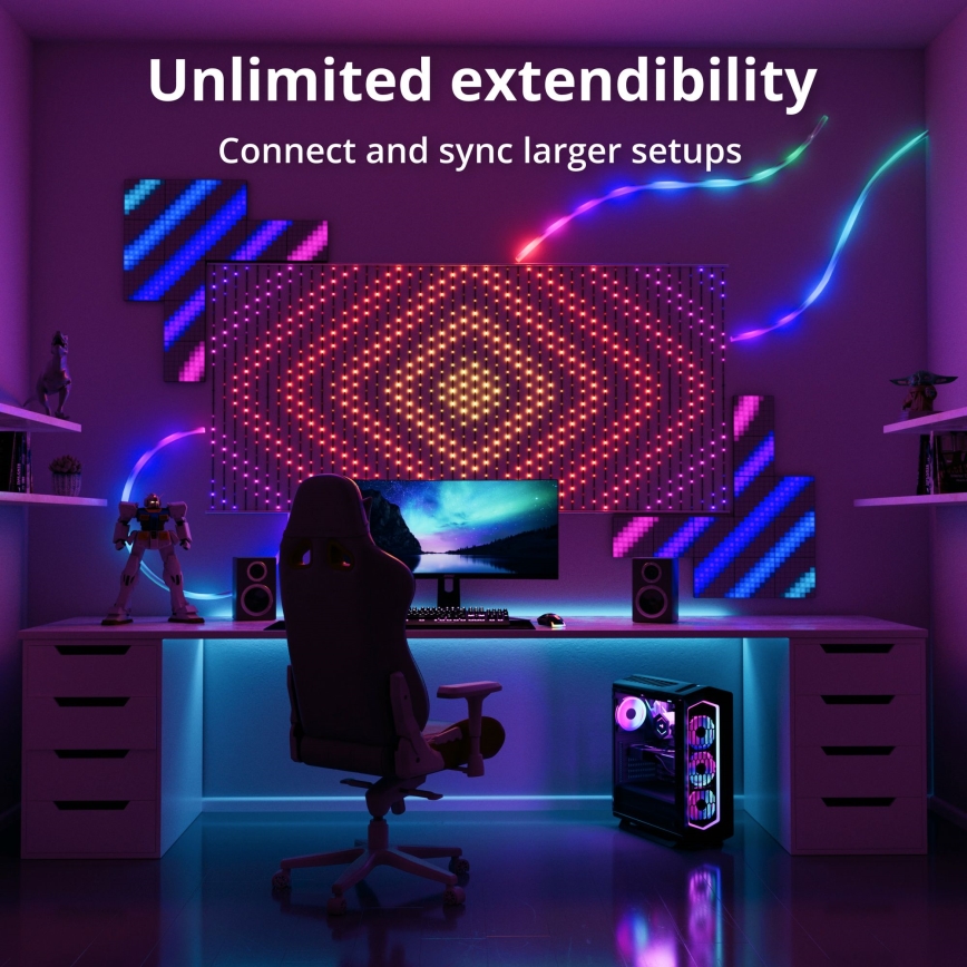 Twinkly - LED RGB Ljusreglerad Julgardin MATRIX 480xLED 1x1 m Wi-Fi
