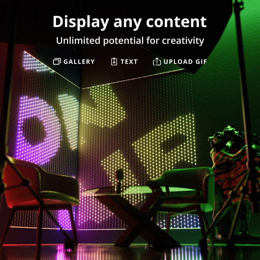 Twinkly - LED RGB Ljusreglerad Julgardin MATRIX 480xLED 1x1 m Wi-Fi