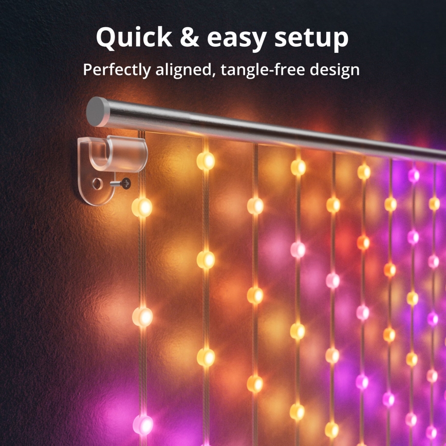 Twinkly - LED RGB Ljusreglerad Julgardin MATRIX 480xLED 1x1 m Wi-Fi