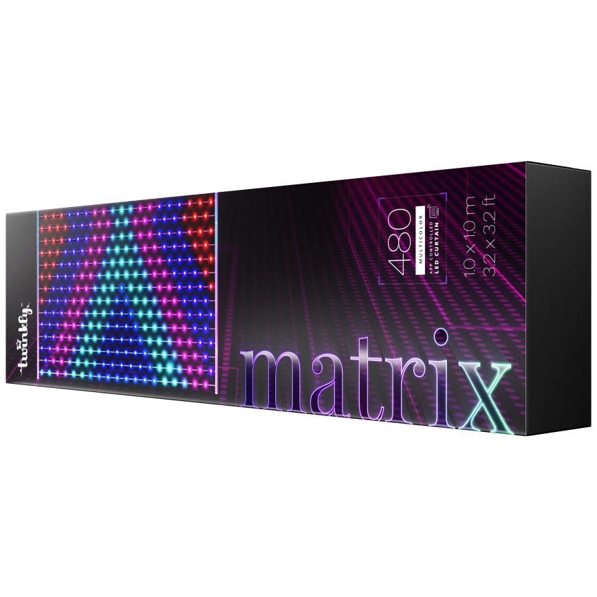 Twinkly - LED RGB Ljusreglerad Julgardin MATRIX 480xLED 1x1 m Wi-Fi