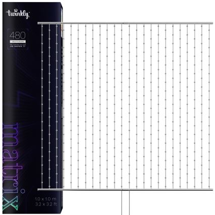 Twinkly - LED RGB Ljusreglerad Julgardin MATRIX 480xLED 1x1 m Wi-Fi