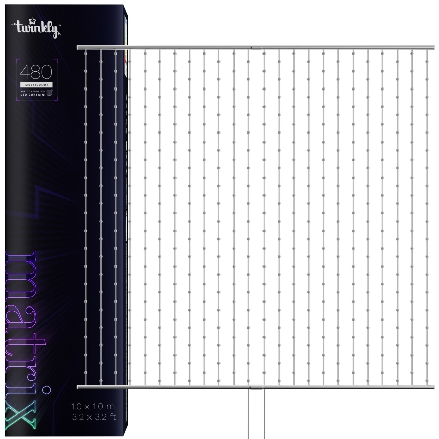 Twinkly - LED RGB Ljusreglerad Julgardin MATRIX 480xLED 1x1 m Wi-Fi