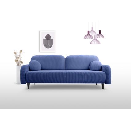 Tyg 3-sits bäddsoffa CLOUDY blå