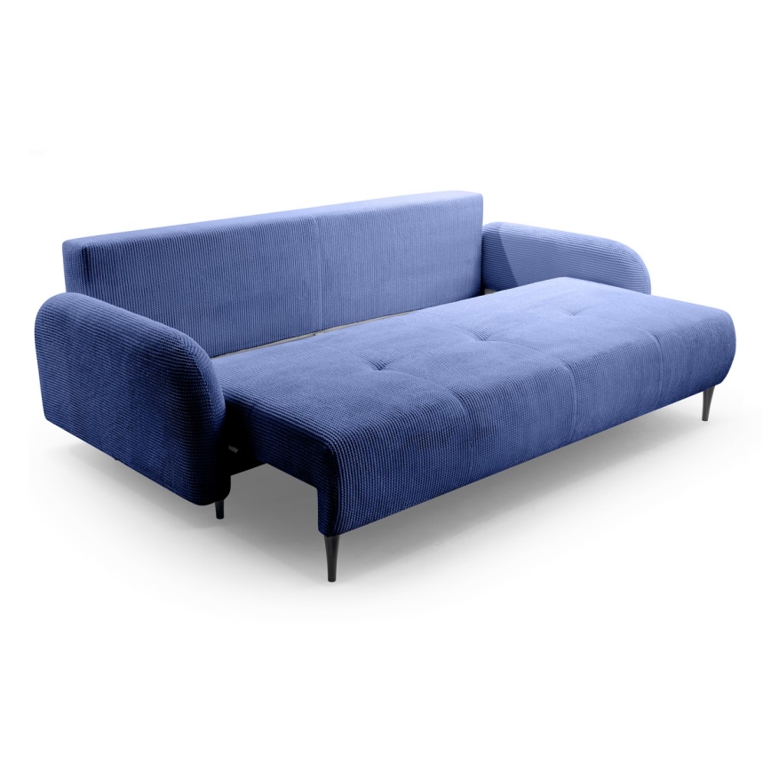 Tyg 3-sits bäddsoffa CLOUDY blå