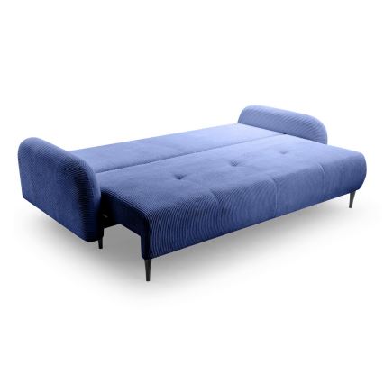 Tyg 3-sits bäddsoffa CLOUDY blå
