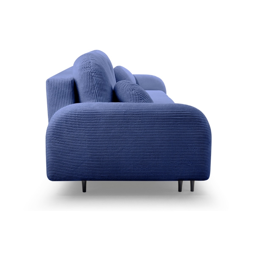 Tyg 3-sits bäddsoffa CLOUDY blå
