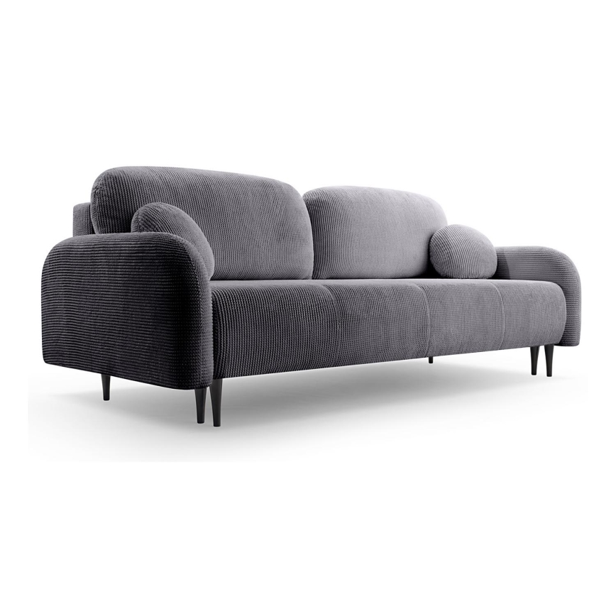 Tyg 3-sits bäddsoffa CLOUDY grå