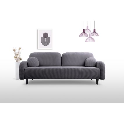 Tyg 3-sits bäddsoffa CLOUDY grå