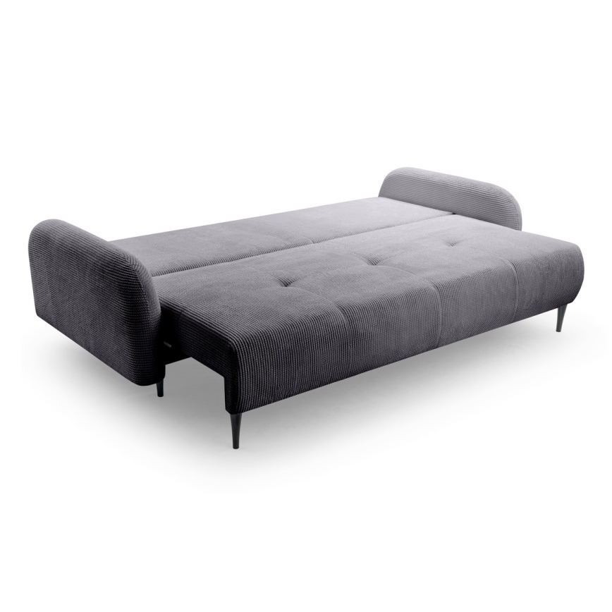 Tyg 3-sits bäddsoffa CLOUDY grå