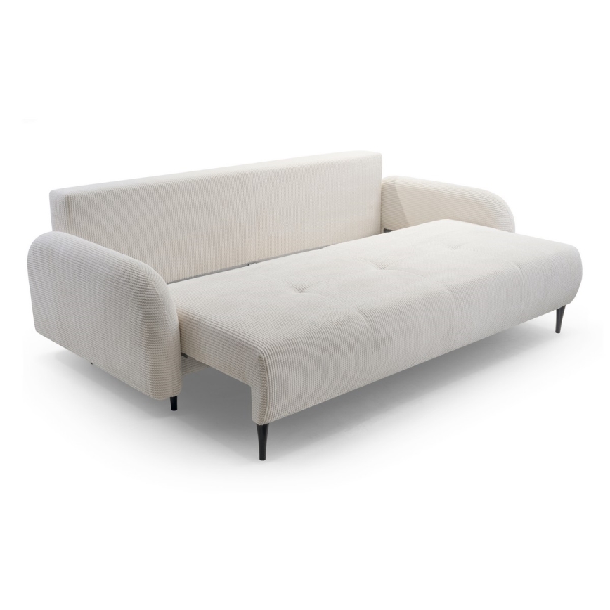 Tyg 3-sits bäddsoffa CLOUDY grädde