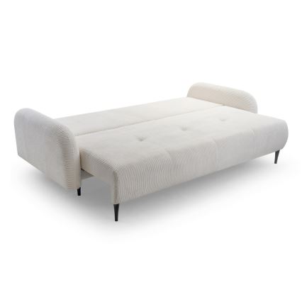 Tyg 3-sits bäddsoffa CLOUDY grädde