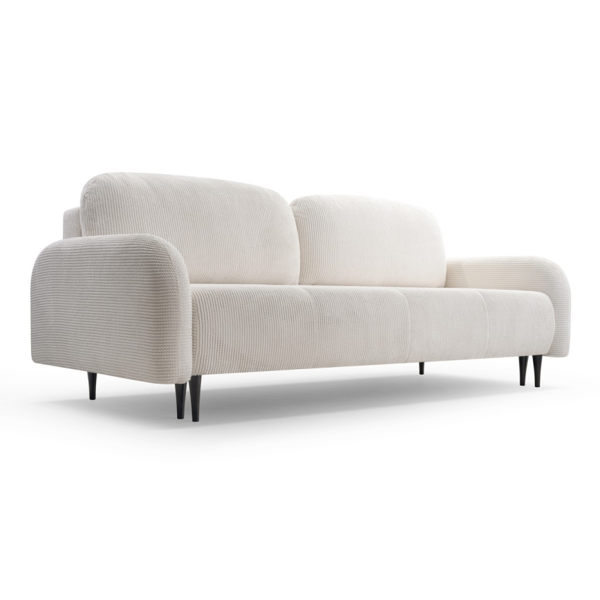 Tyg 3-sits bäddsoffa CLOUDY grädde