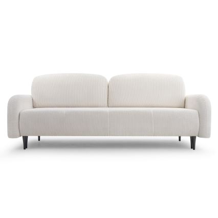 Tyg 3-sits bäddsoffa CLOUDY grädde