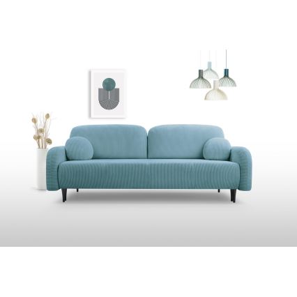 Tyg 3-sits bäddsoffa CLOUDY grön