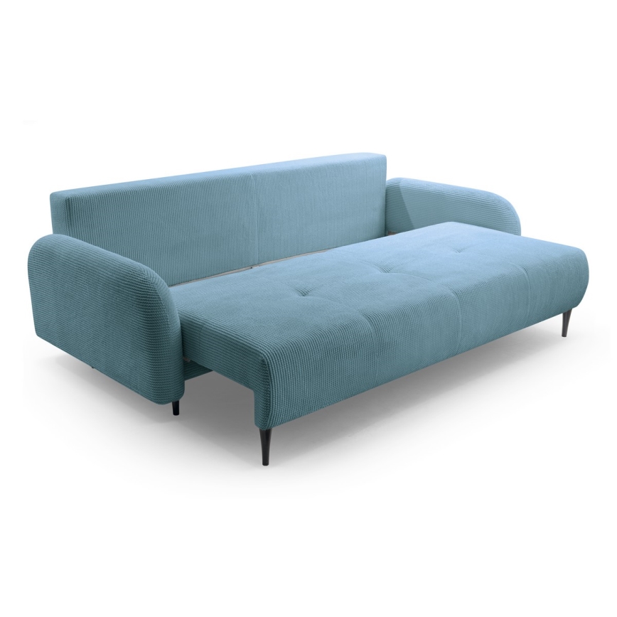 Tyg 3-sits bäddsoffa CLOUDY grön