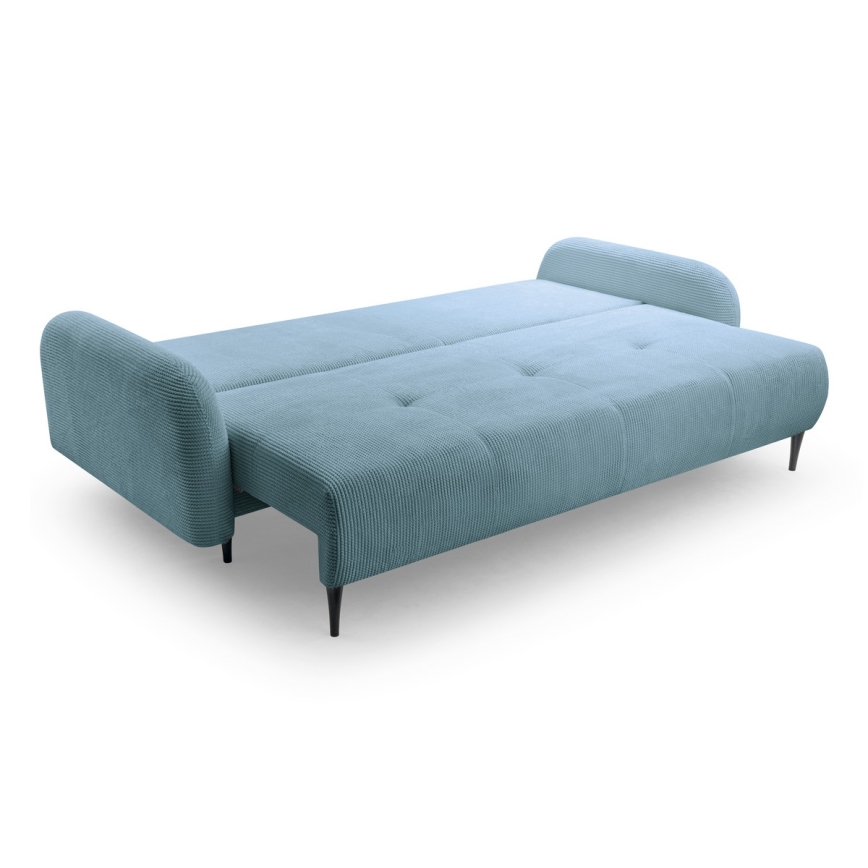 Tyg 3-sits bäddsoffa CLOUDY grön