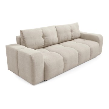 Tyg 3-sits bäddsoffa med förvaringsutrymme ALMADA beige