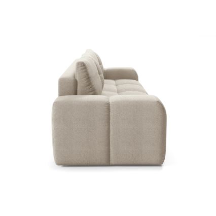 Tyg 3-sits bäddsoffa med förvaringsutrymme ALMADA beige