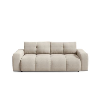 Tyg 3-sits bäddsoffa med förvaringsutrymme ALMADA beige