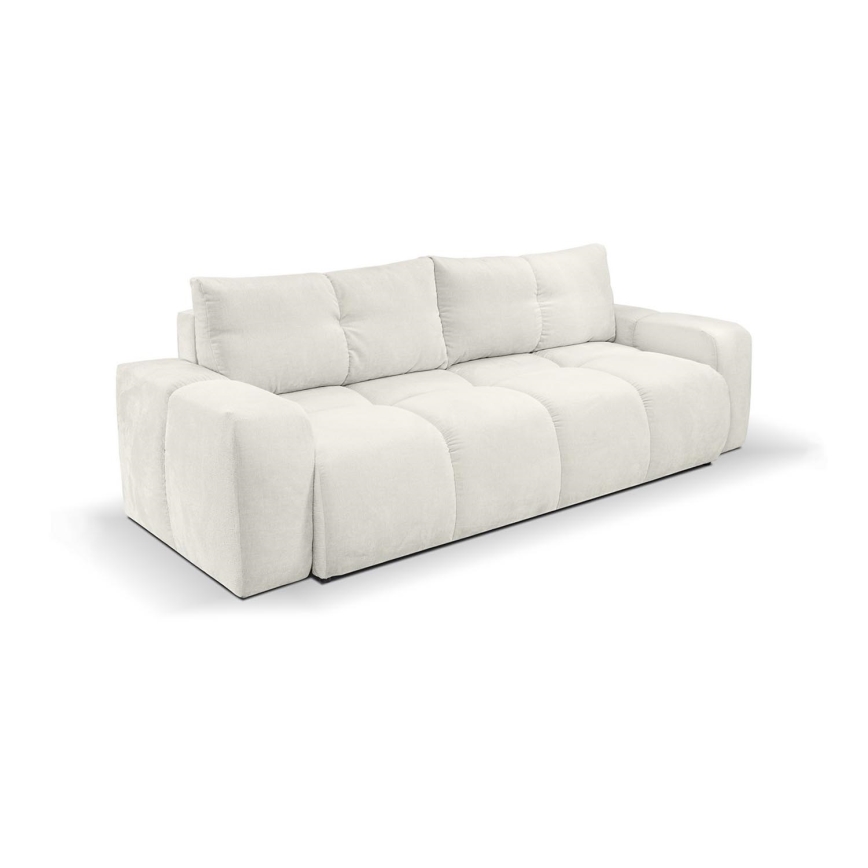 Tyg 3-sits bäddsoffa med förvaringsutrymme ALMADA beige