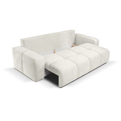 Tyg 3-sits bäddsoffa med förvaringsutrymme ALMADA beige