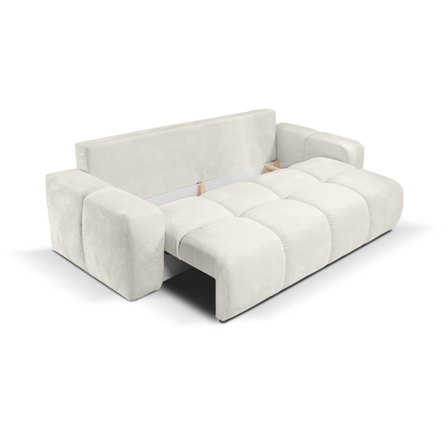 Tyg 3-sits bäddsoffa med förvaringsutrymme ALMADA beige