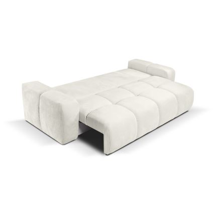 Tyg 3-sits bäddsoffa med förvaringsutrymme ALMADA beige