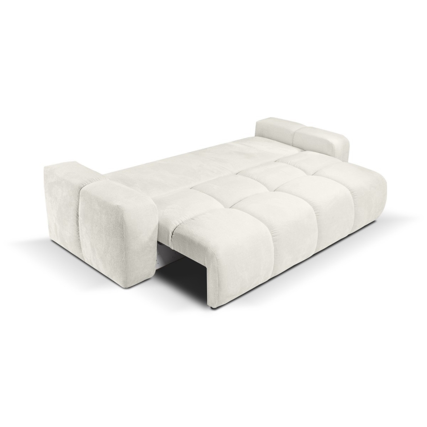Tyg 3-sits bäddsoffa med förvaringsutrymme ALMADA beige